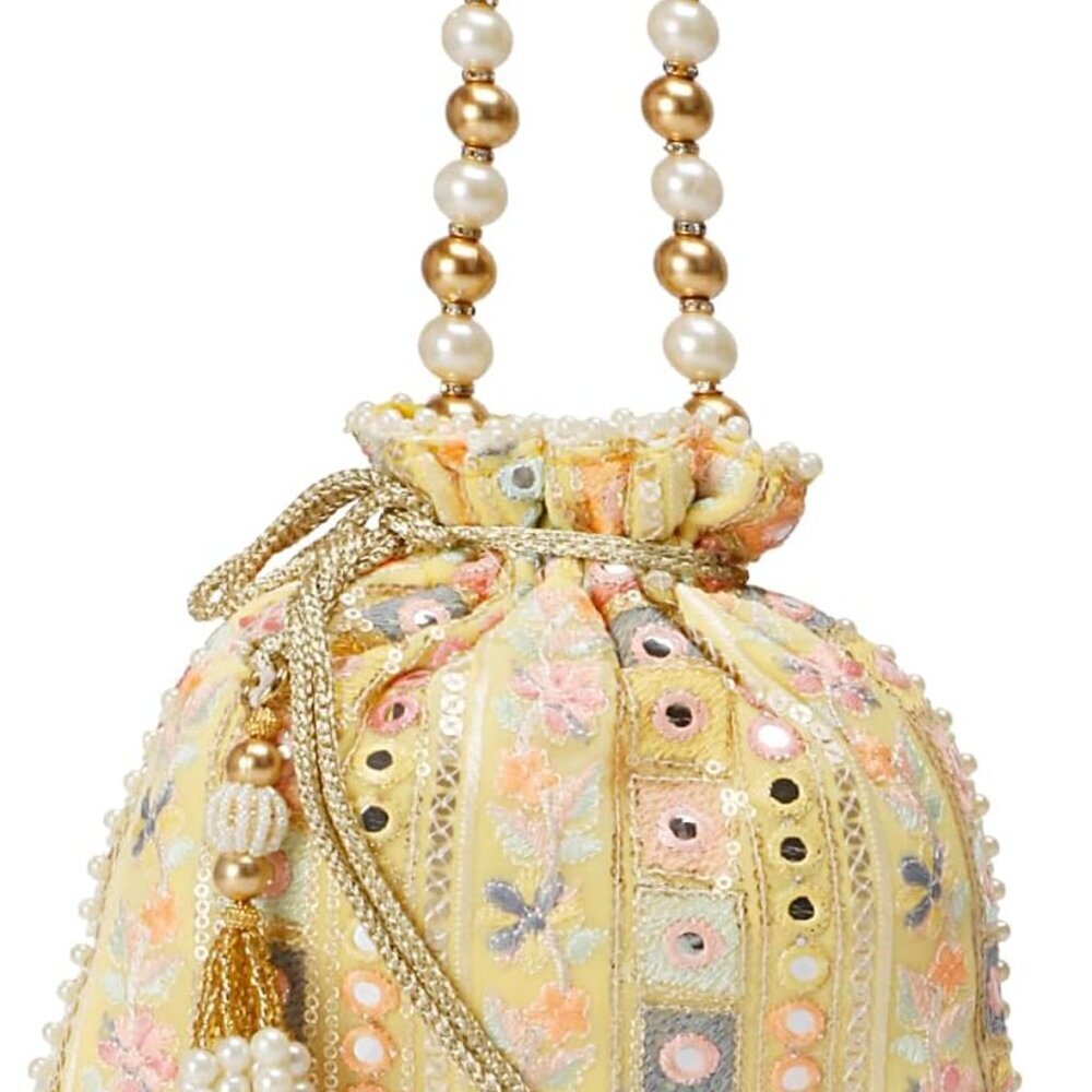 Indian Silk Evening Clutch Potli Bag for Weddings Festivals Engagements
